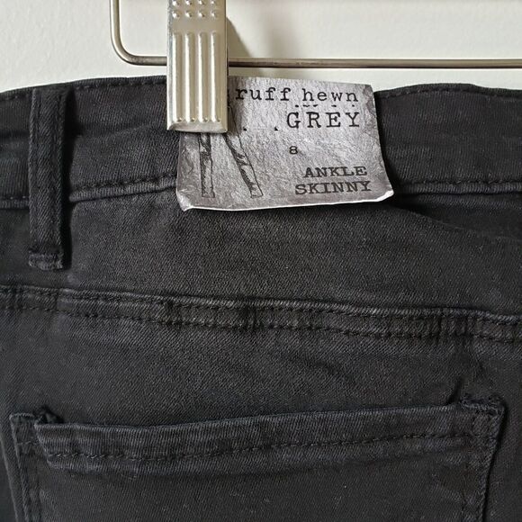 NWT RUFF HEWN BLACK GREY SLIT KNEE JEANS SZ 8 - Picture 8 of 8